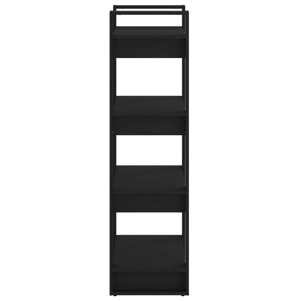 Bibliothèque/séparateur de pièce noir 60x35x125 cm bois massif