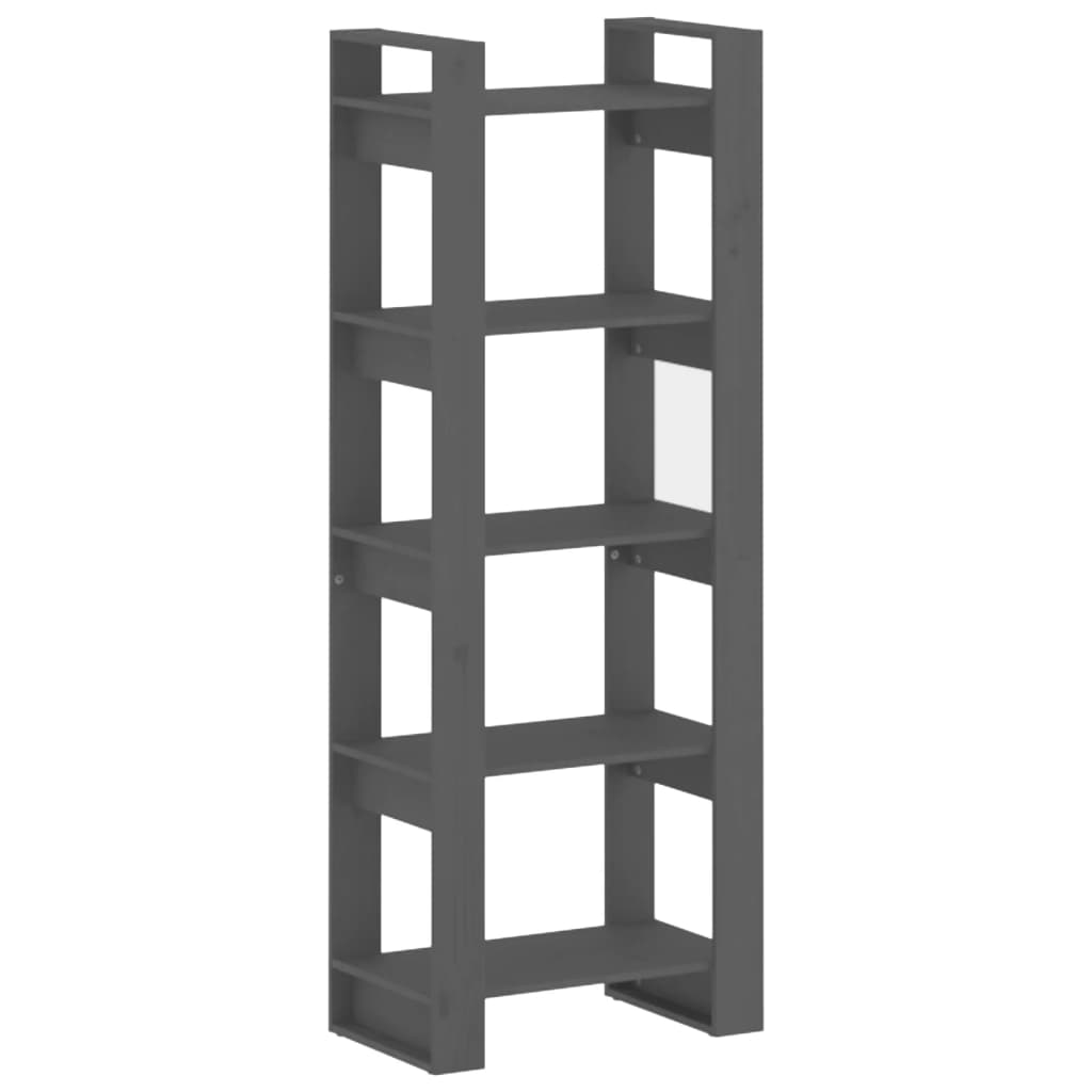Bibliothèque/séparateur de pièce gris 60x35x160 cm bois massif