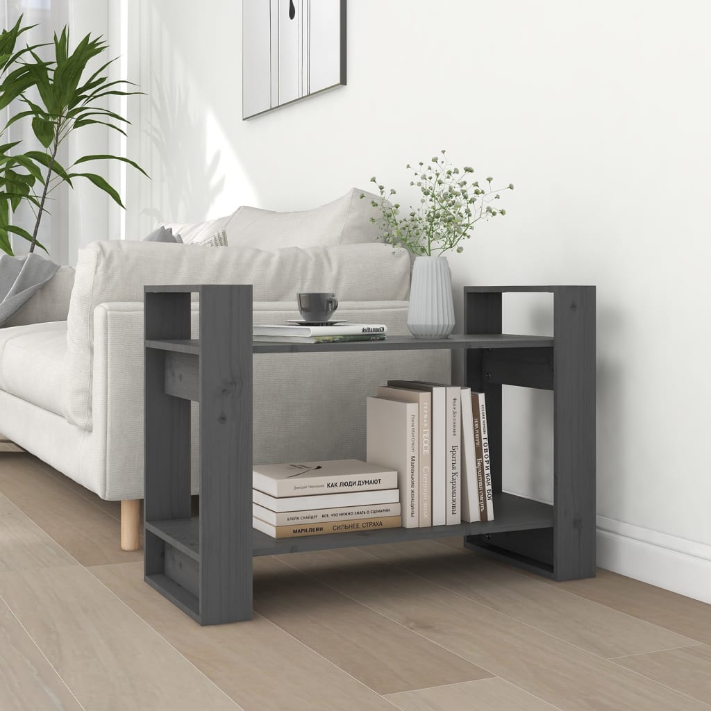 Bibliothèque/séparateur de pièce gris 80x35x56,5 cm bois de pin massif