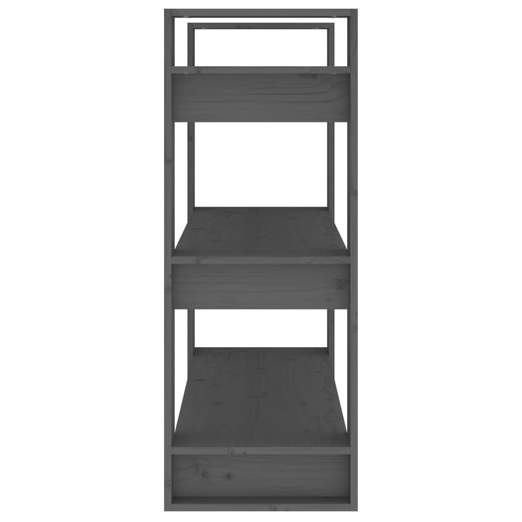 Bibliothèque/séparateur de pièce gris 80x35x91 cm bois de pin massif