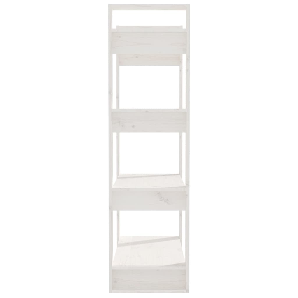 Bookcase/room divider white 80x25x125 cm solid pine wood