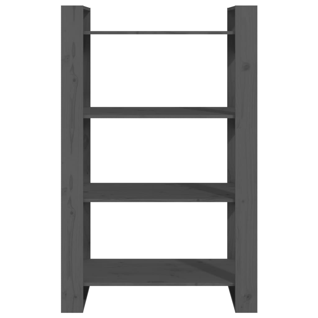 Bibliothèque/séparateur de pièce gris 80x35x125 cm bois de pin massif