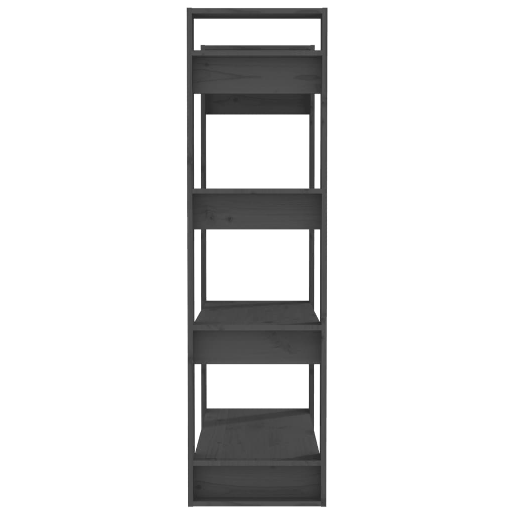 Bibliothèque/séparateur de pièce gris 80x35x125 cm bois de pin massif