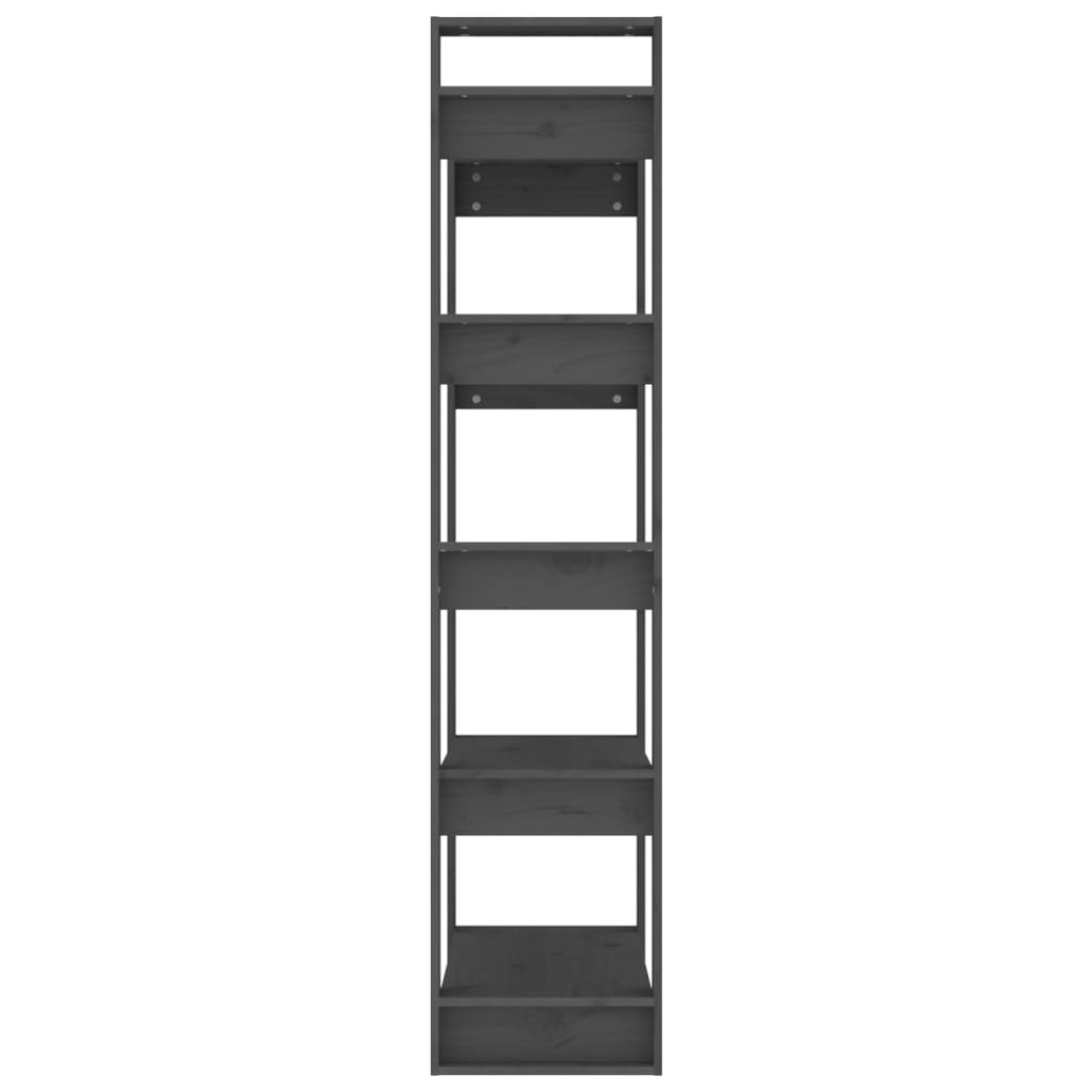 Bibliothèque/séparateur de pièce gris 80x35x160 cm bois massif