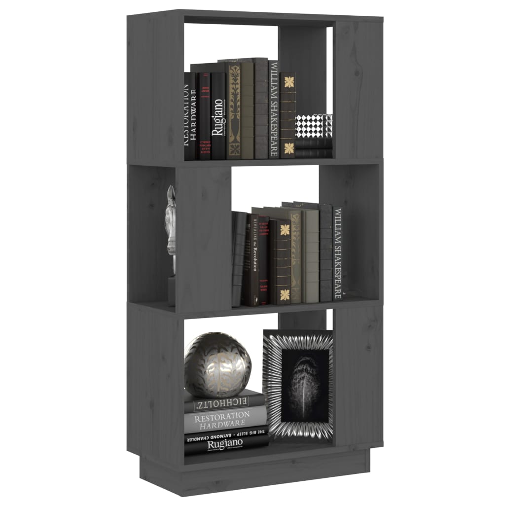 Bibliothèque/séparateur de pièce gris 51x25x101 cm bois de pin massif