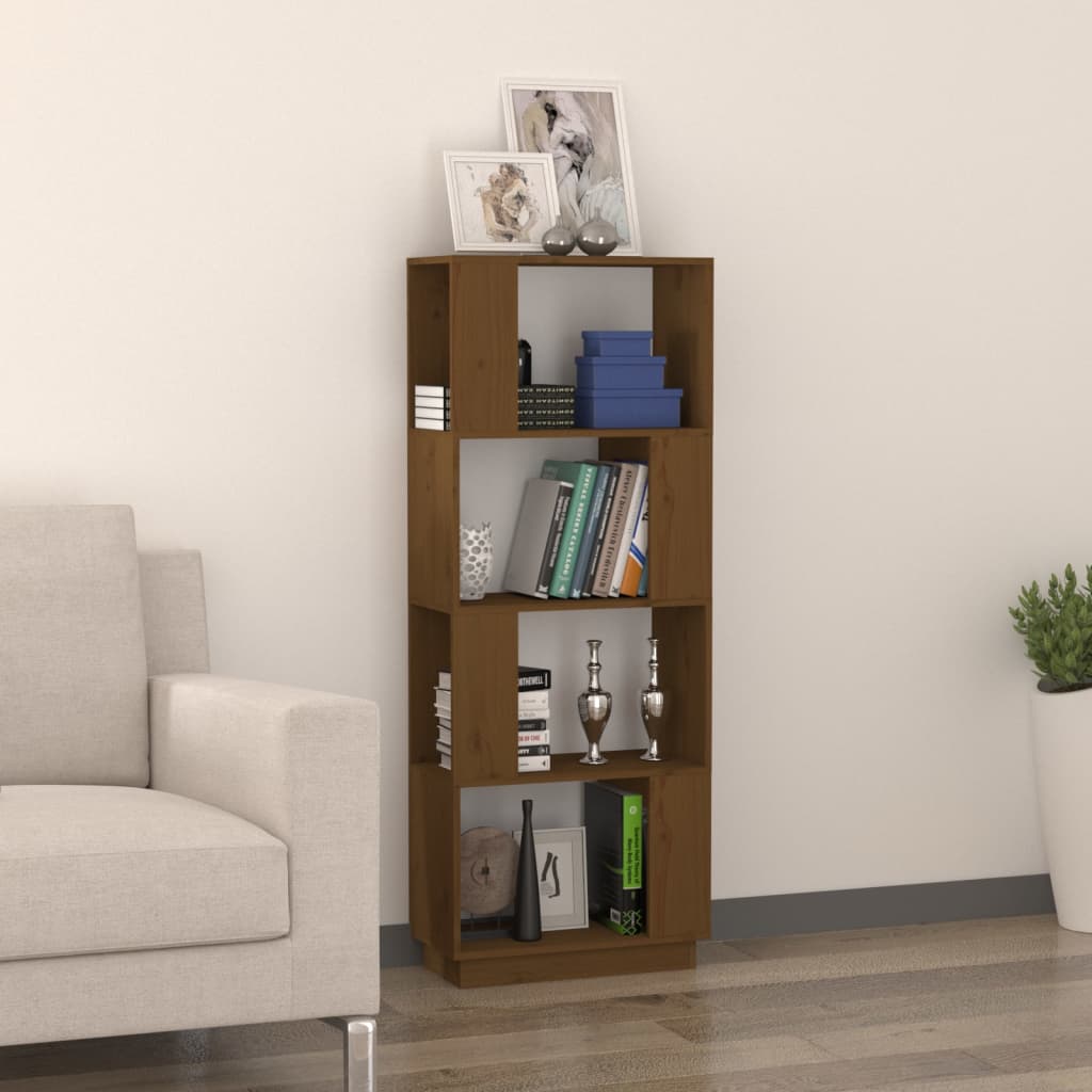 Bibliothèque/séparateur de pièce marron miel 51x25x132cm bois de pin massif
