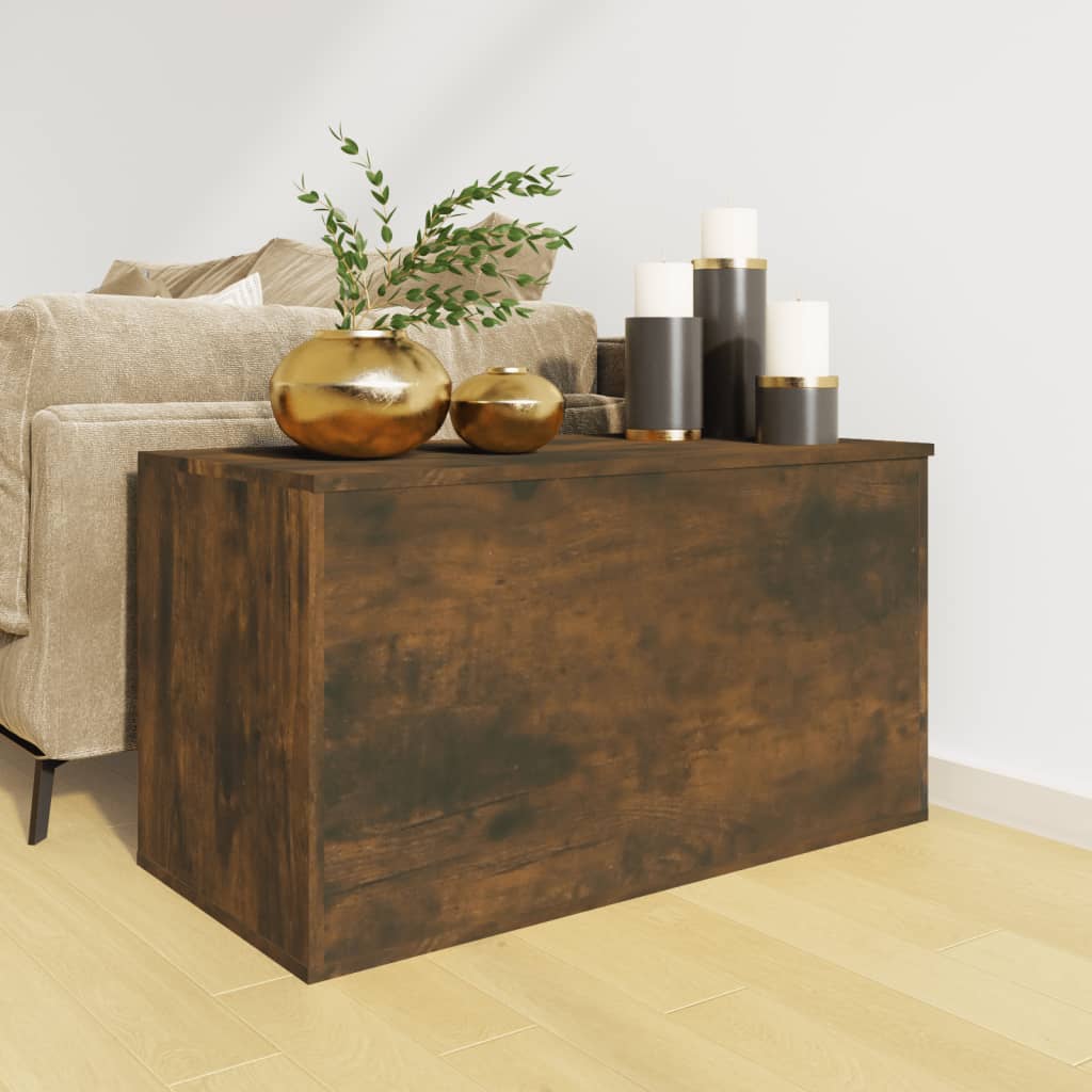Storage chest smoked oak 84x42x46 cm made of wood material