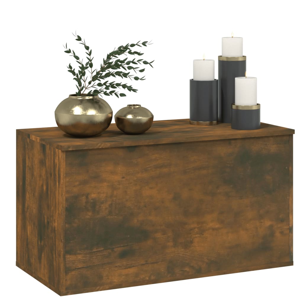 Storage chest smoked oak 84x42x46 cm made of wood material