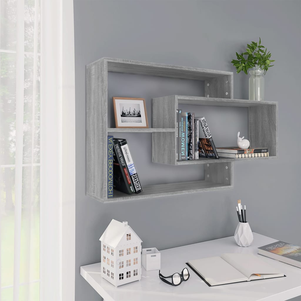 Etagère murale grise Sonoma 104x20x58,5 cm en bois