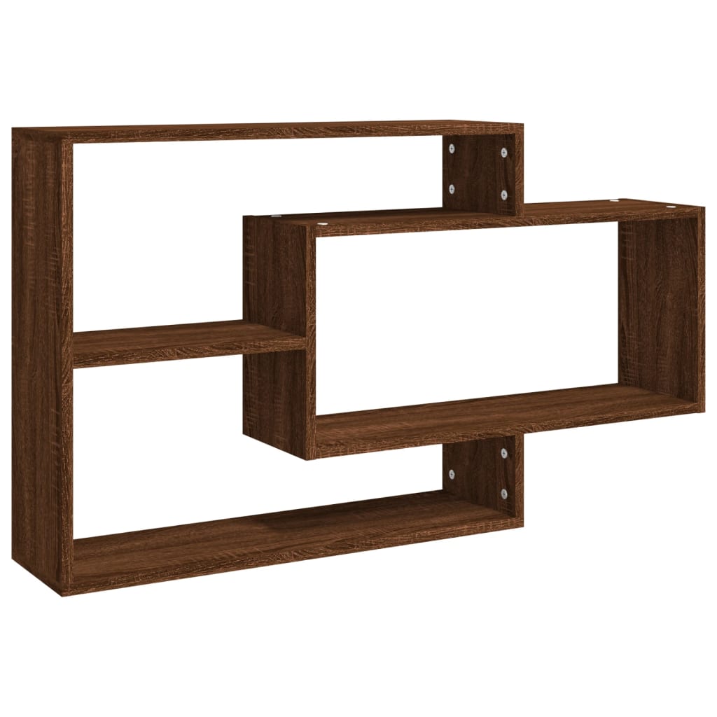 Etagère murale aspect chêne marron 104x20x58,5 cm matériau bois
