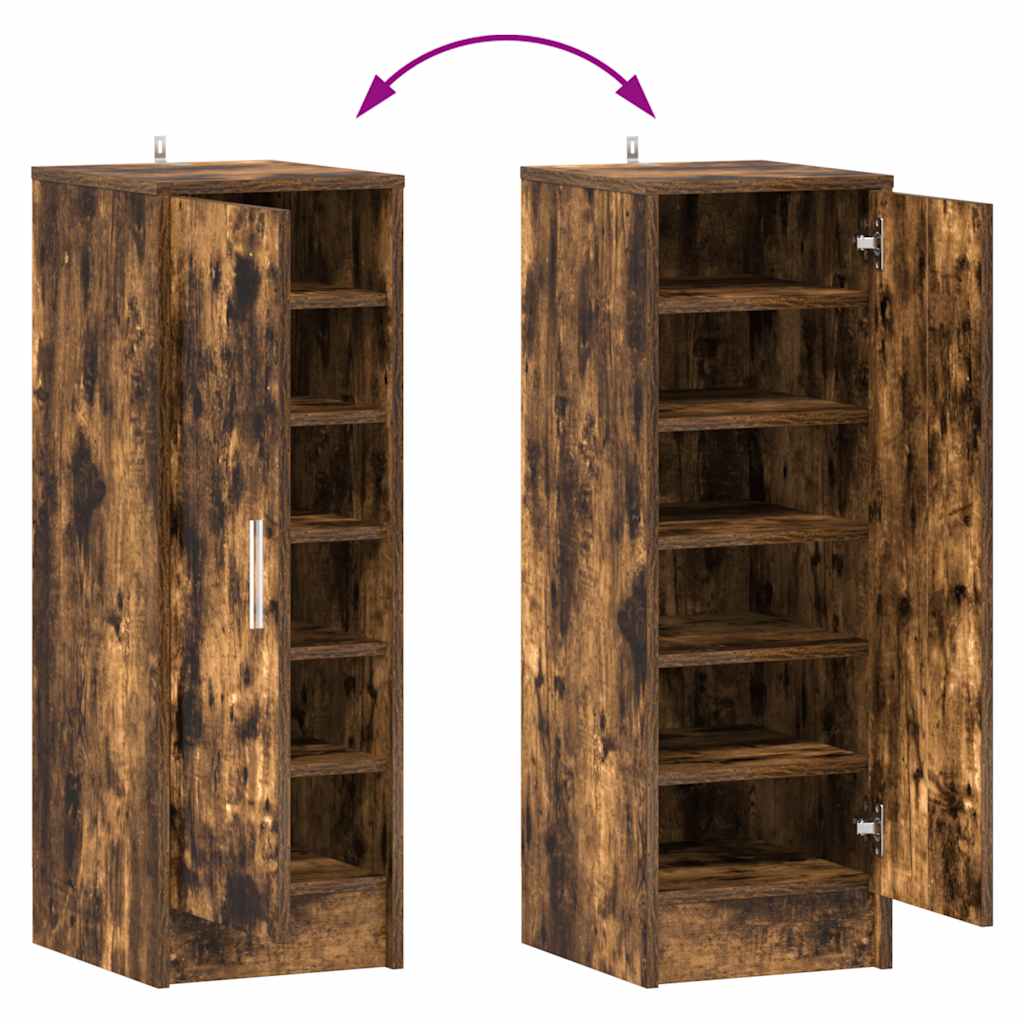 Shoe rack smoked oak 32x35x92 cm made of wood