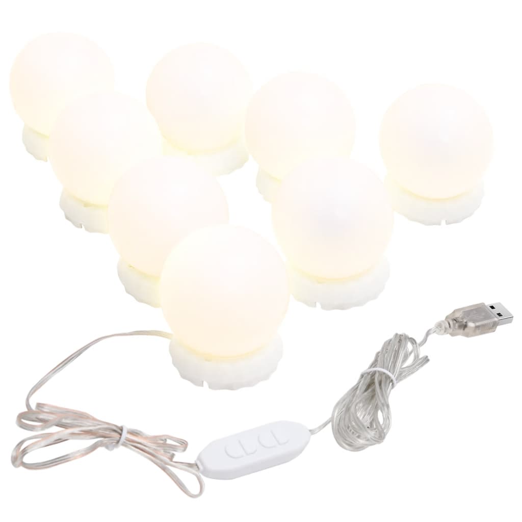 Spiegel mit LED-Leuchten 80x40 cm Glas Oval