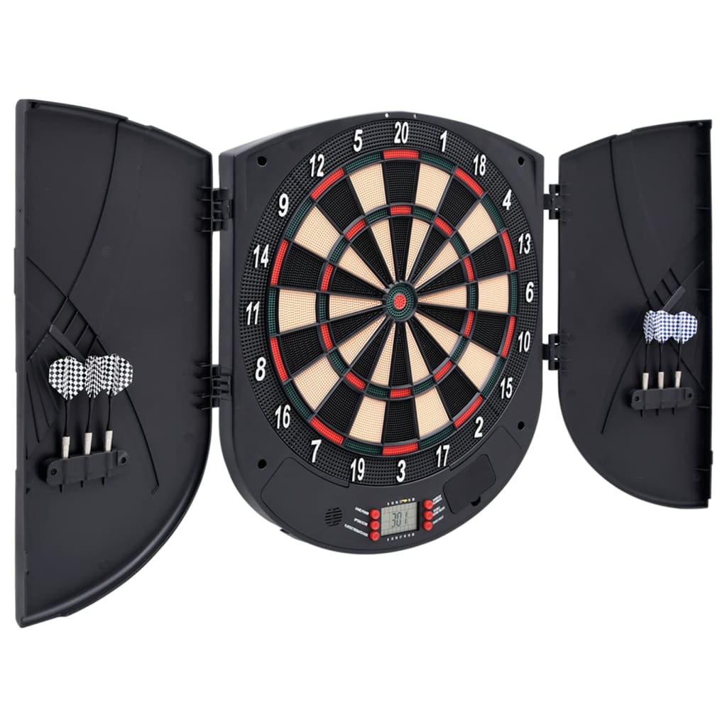 Electric dartboard with darts black polypropylene