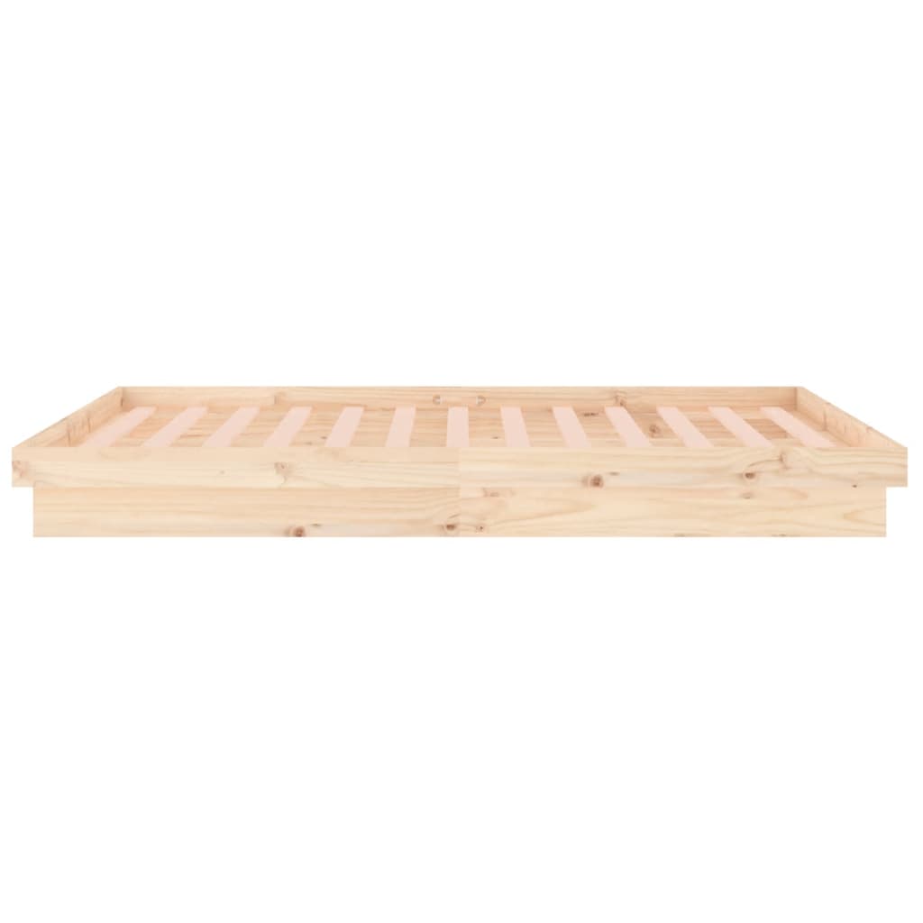 Lit en bois massif avec éclairage LED 200x200 cm massif