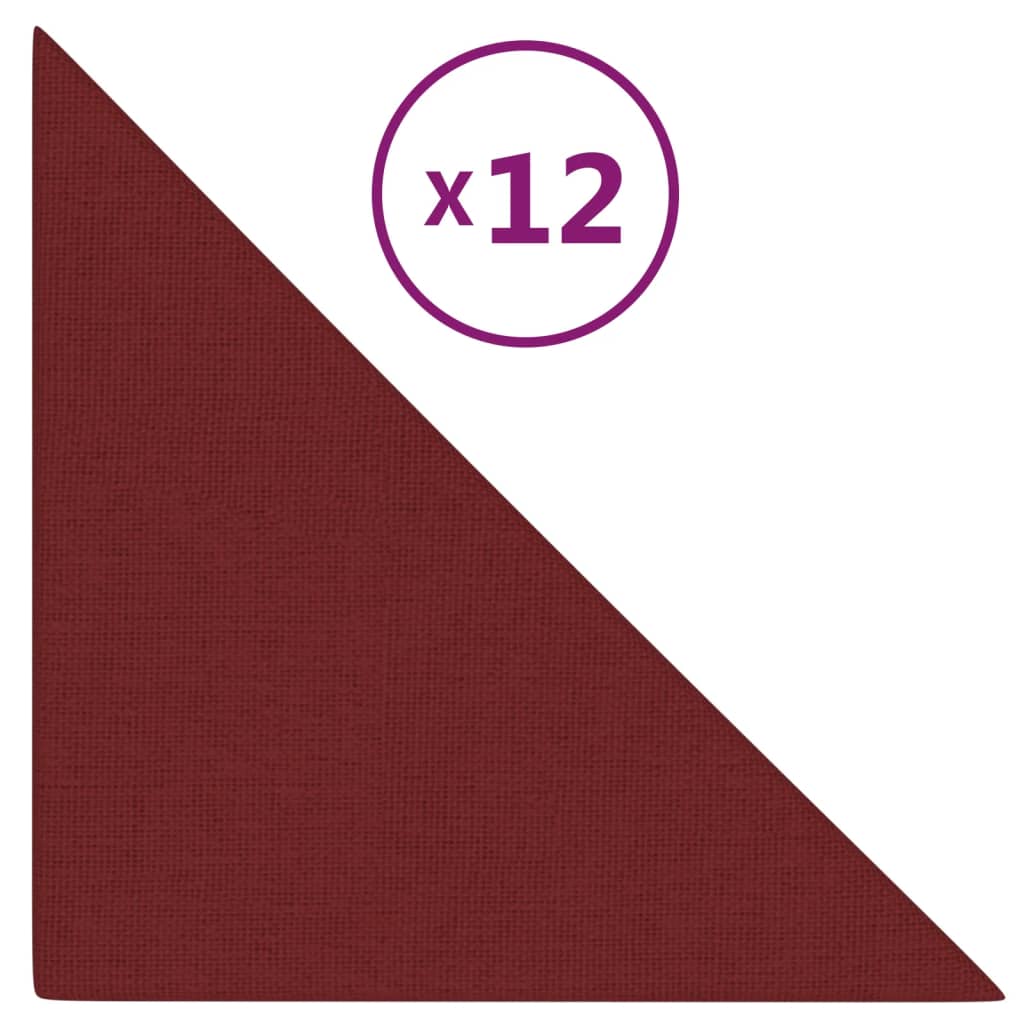 Wall panels 12 pcs. Wine red 30x30 cm fabric 0.54 m²