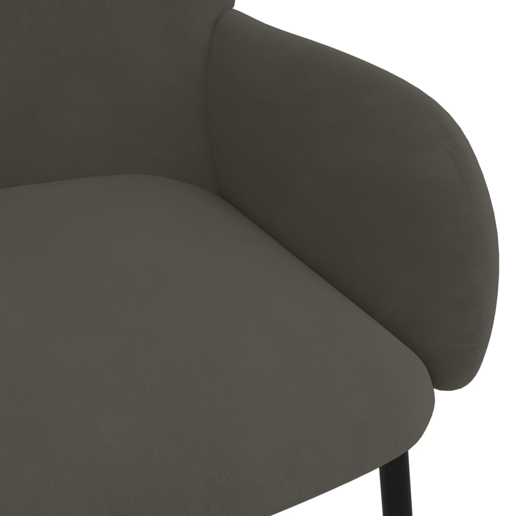 Dining room chairs 2 pcs. Dark gray velvet