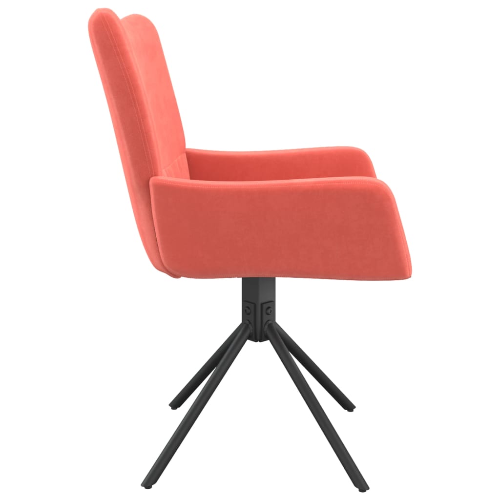 Dining room chairs 2 pcs. Swivel pink velvet