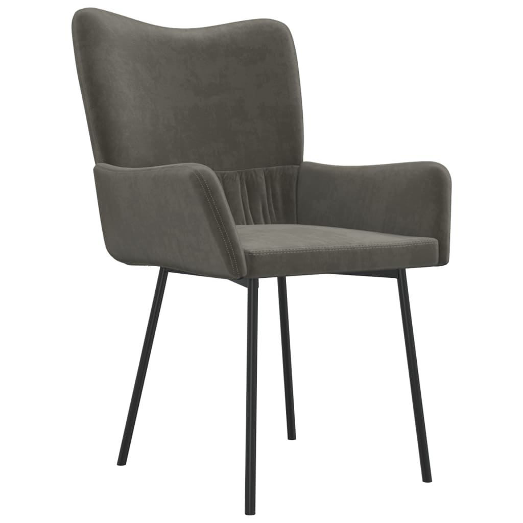 Dining room chairs 2 pcs. Dark gray velvet