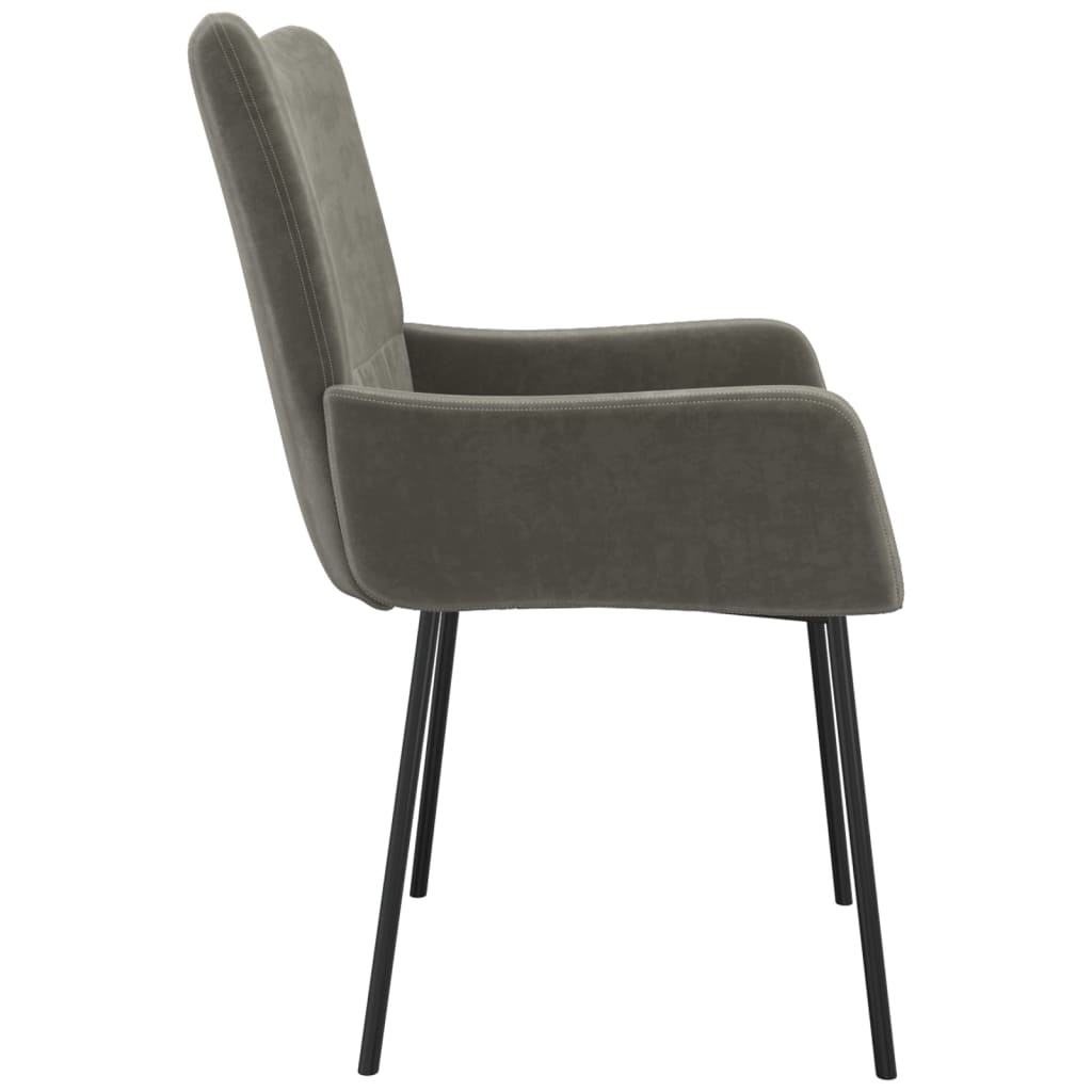 Dining room chairs 2 pcs. Dark gray velvet