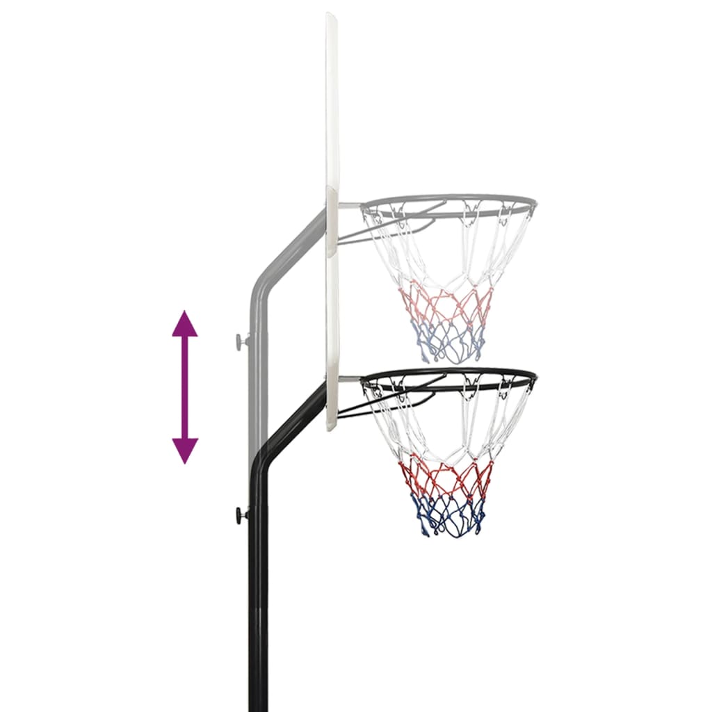 Support de basket blanc 237-307 cm en polyéthylène