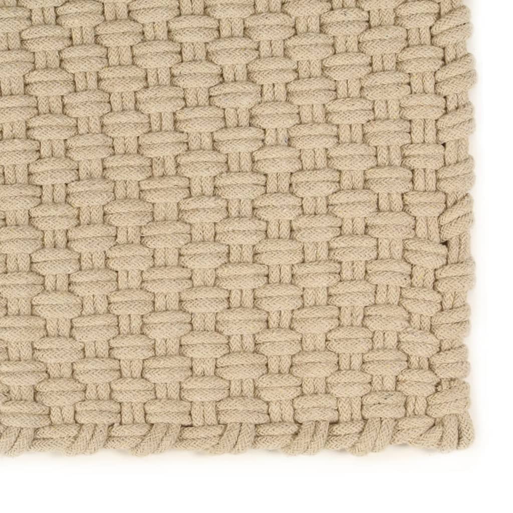 Tapis Rectangulaire Naturel 160x230 cm Coton