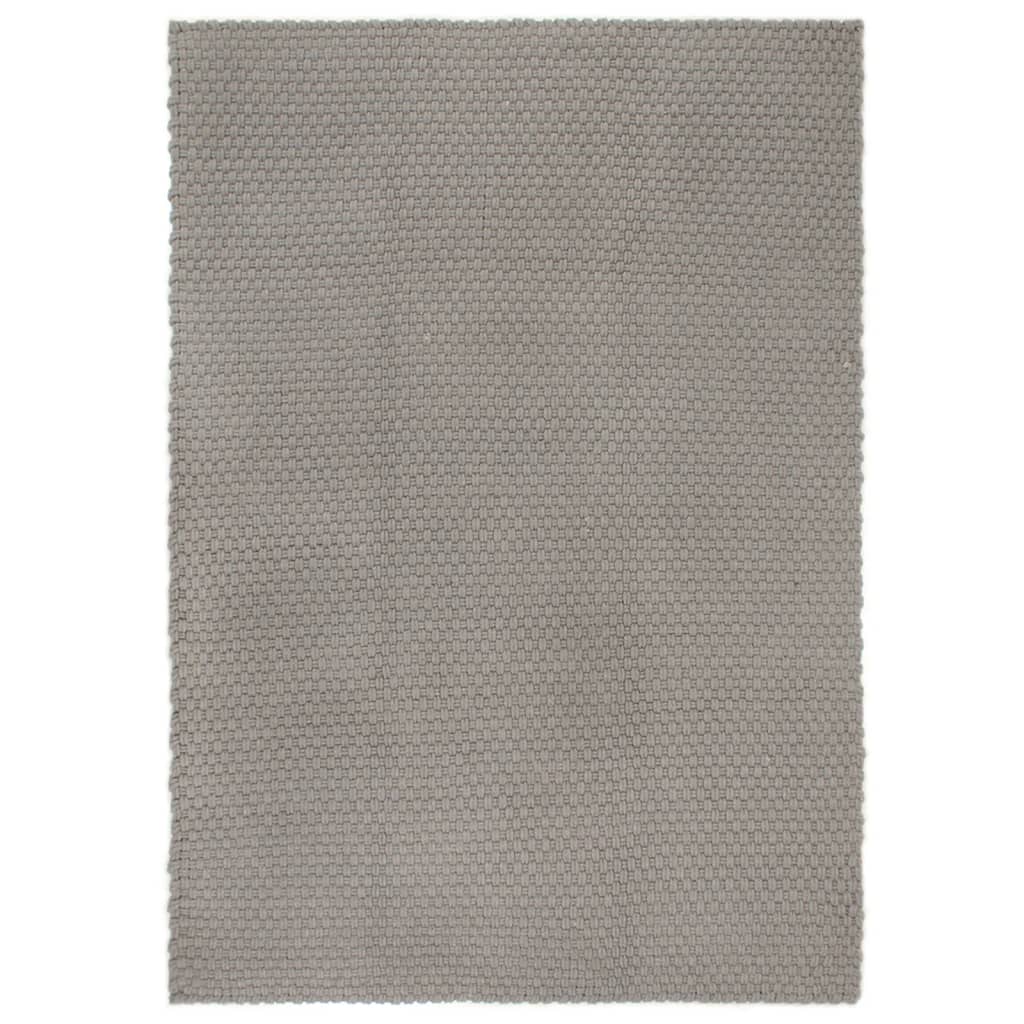 Tapis gris rectangulaire 160x230 cm coton