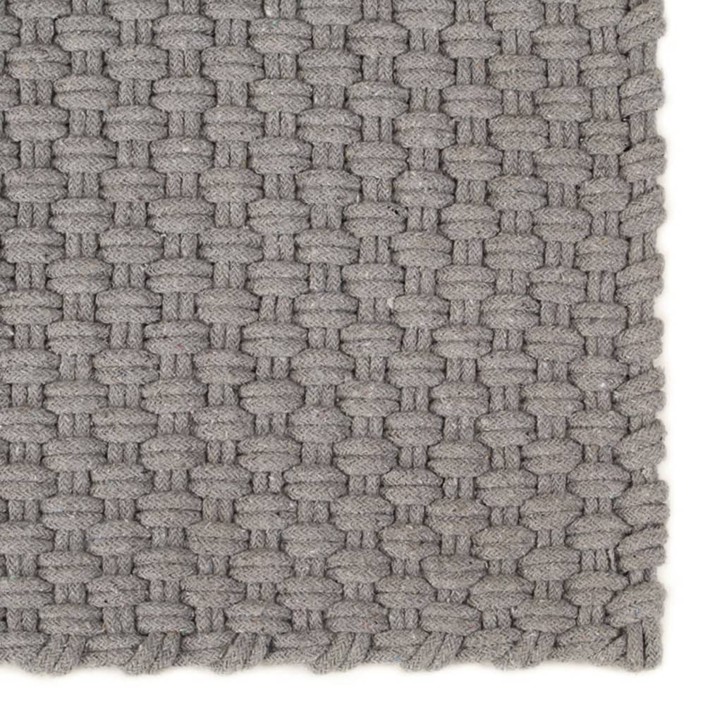Tapis gris rectangulaire 160x230 cm coton