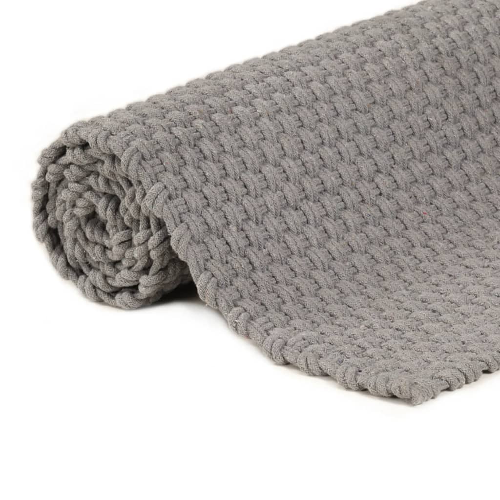 Tapis gris rectangulaire 160x230 cm coton