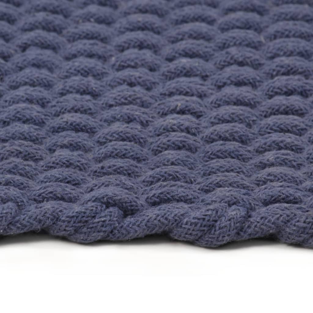 Tapis rectangulaire bleu marine 160x230 cm coton
