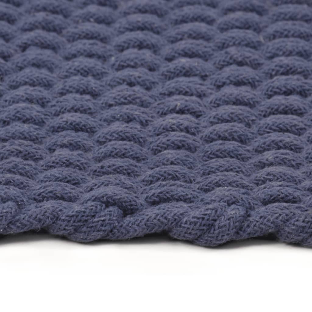 Tapis rectangulaire bleu marine 180x250 cm coton