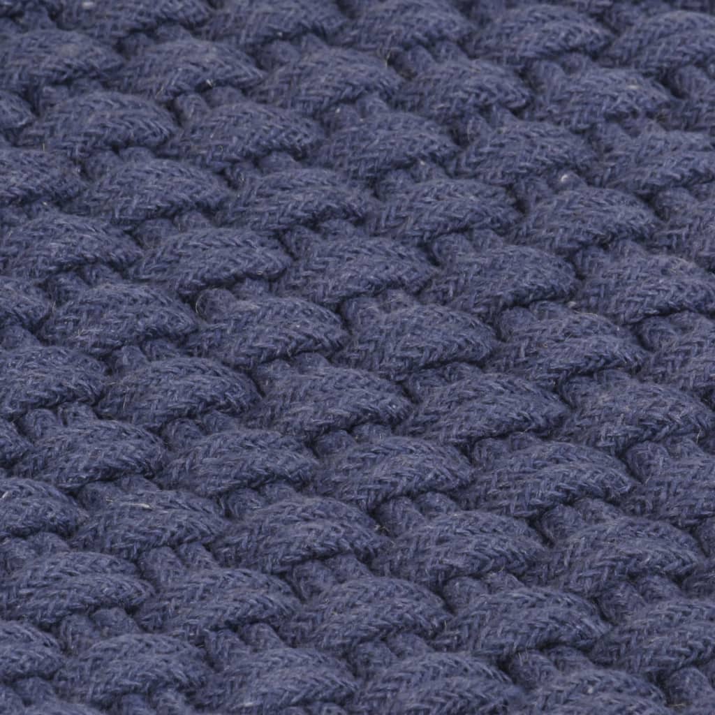 Tapis rectangulaire bleu marine 180x250 cm coton
