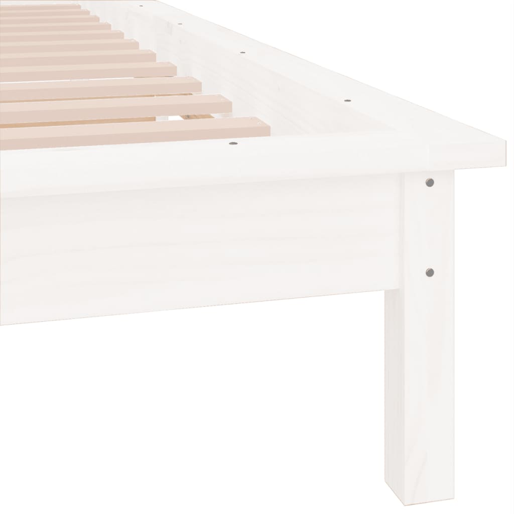 Lit en bois massif avec éclairage LED blanc 100x200 cm
