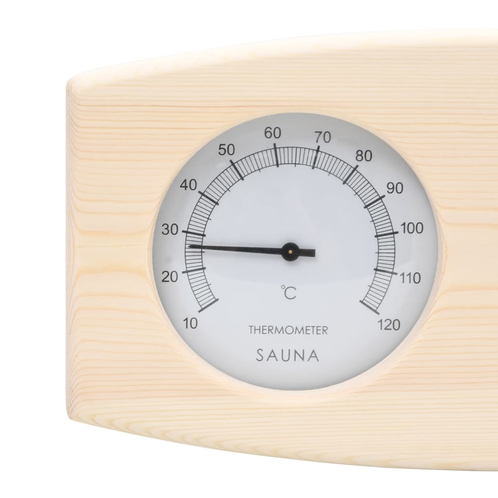 2-in-1 sauna hygrothermograph and hourglass set made of solid pine wood