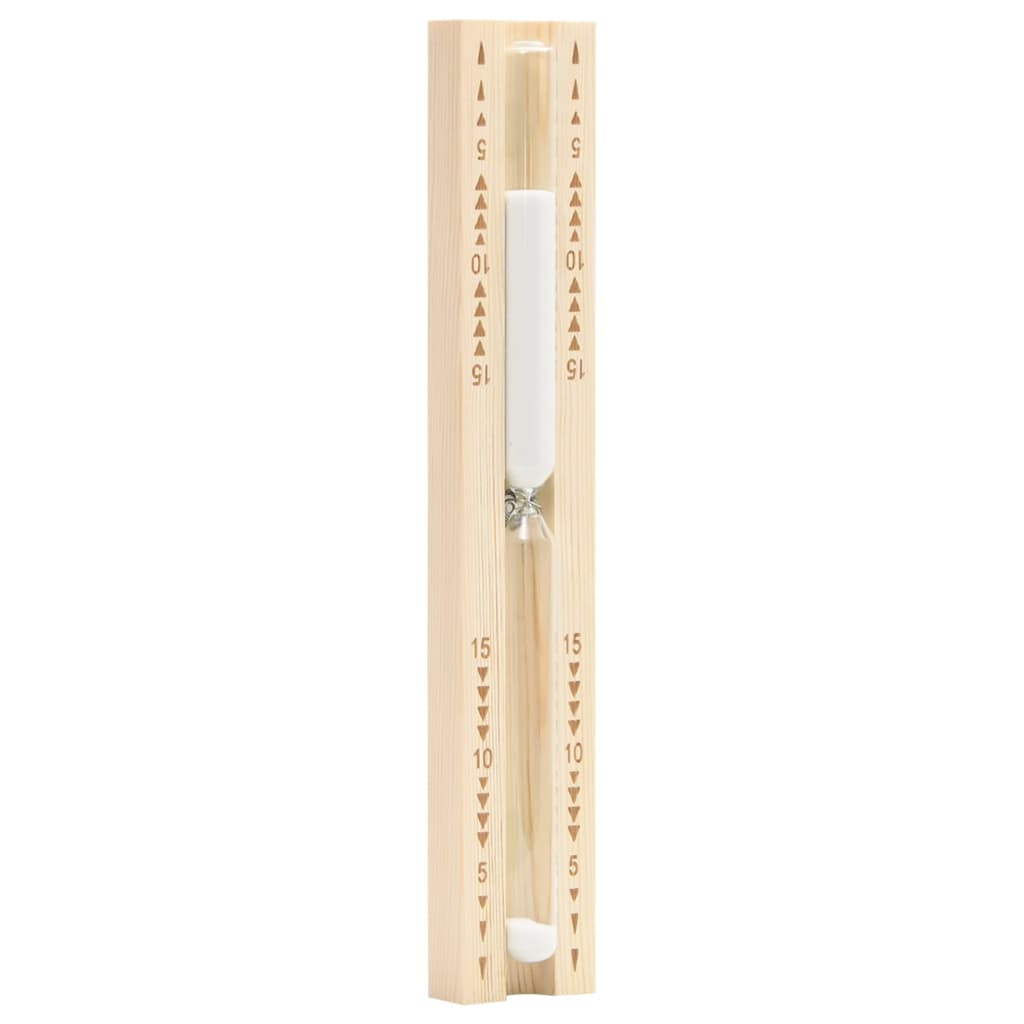 2-in-1 sauna hygrothermograph and hourglass set made of solid pine wood
