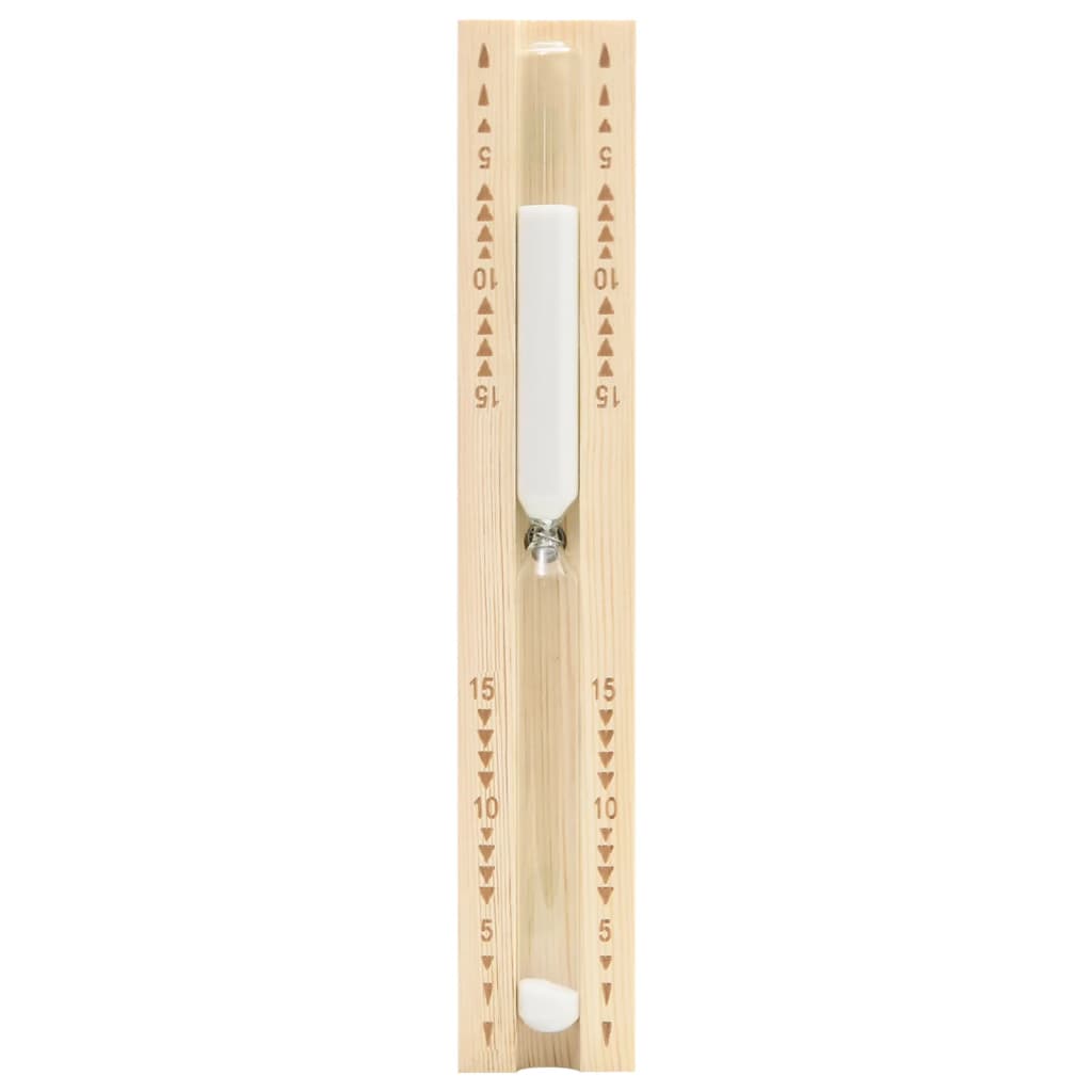 2-in-1 sauna hygrothermograph and hourglass set made of solid pine wood