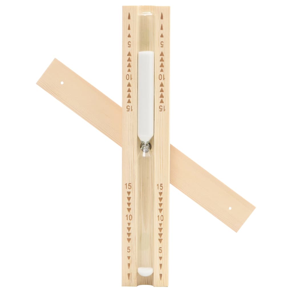 2-in-1 sauna hygrothermograph and hourglass set made of solid pine wood