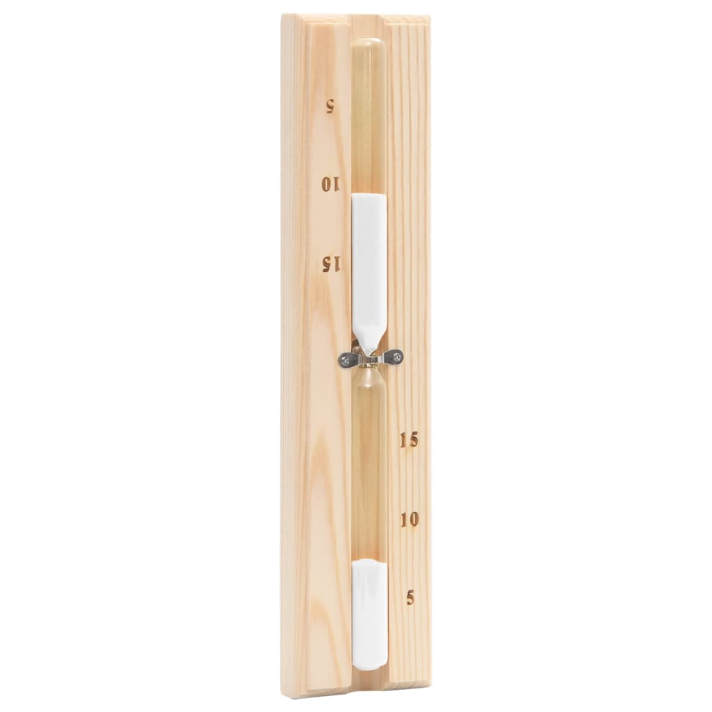 2-in-1 sauna hygrothermograph and hourglass set made of solid pine wood