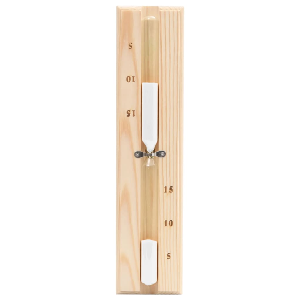 2-in-1 sauna hygrothermograph and hourglass set made of solid pine wood