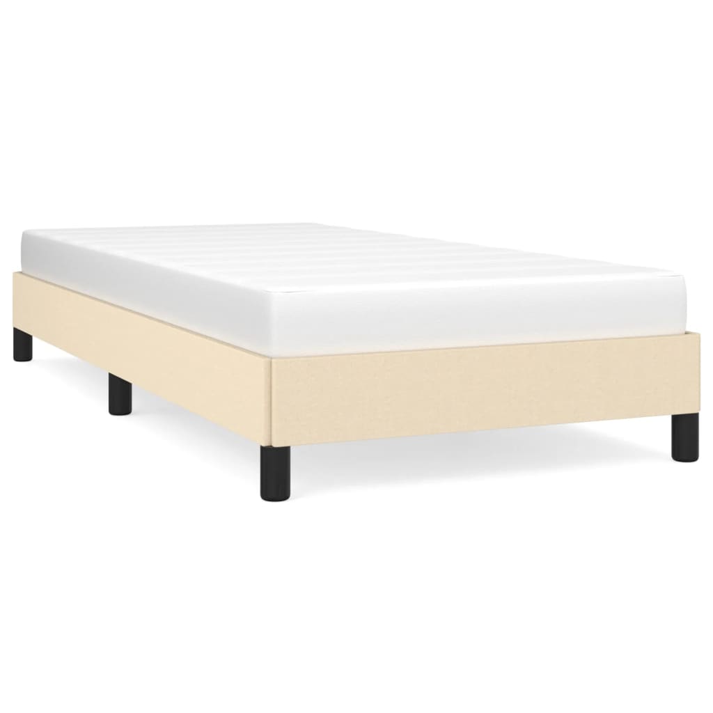 Bettgestell ohne Matratze Creme 90x190 cm Stoff