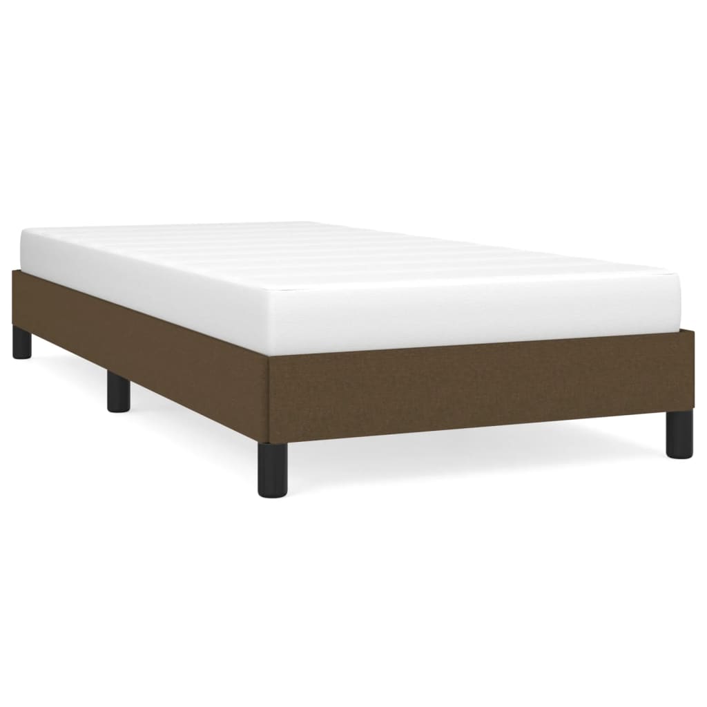Bed frame dark brown 90x200 cm fabric