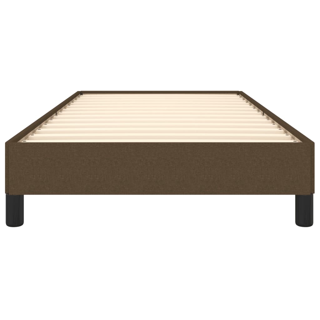 Bed frame dark brown 100x200 cm fabric