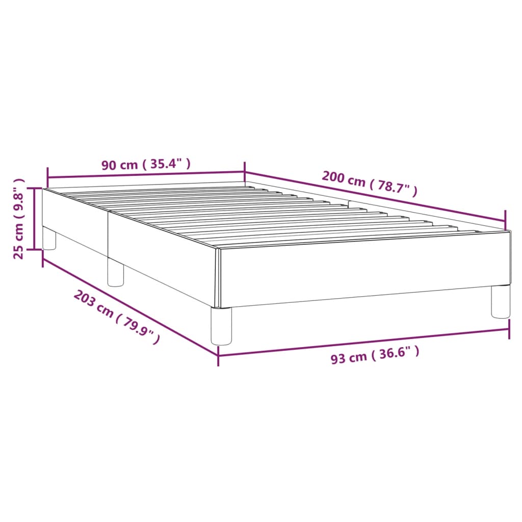Cadre de lit tissu taupe 90x200 cm