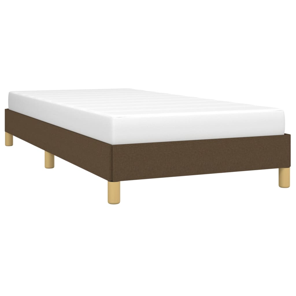 Bed frame dark brown 100x200 cm fabric