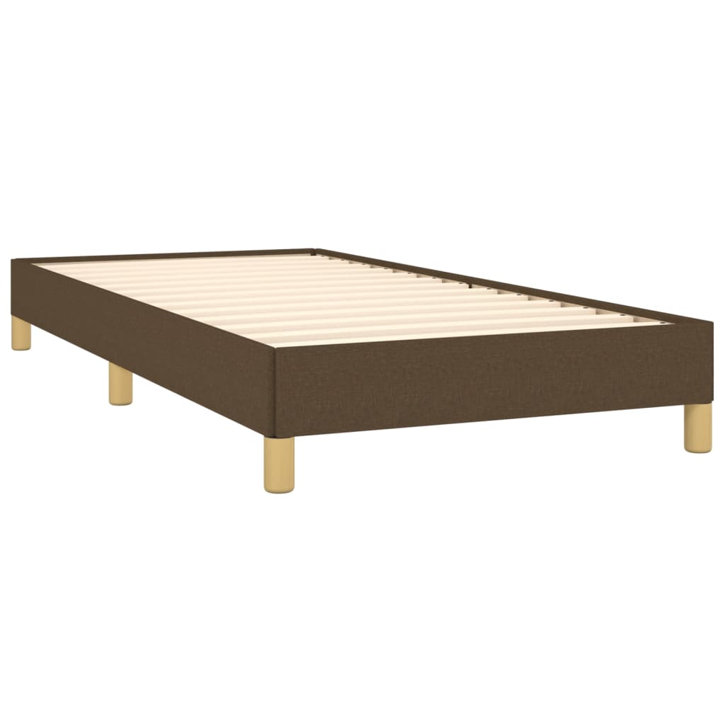 Bed frame dark brown 100x200 cm fabric