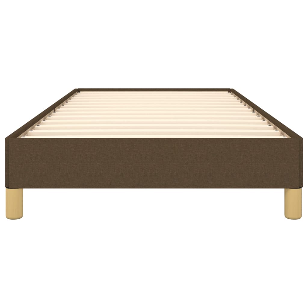 Bed frame dark brown 100x200 cm fabric