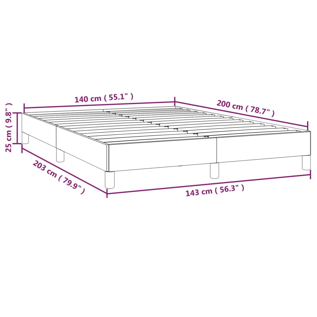 Cadre de lit tissu taupe 140x200 cm