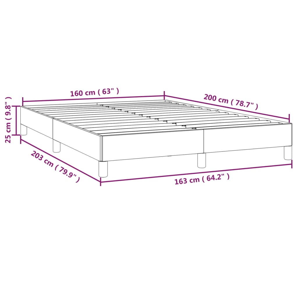 Cadre de lit tissu taupe 160x200 cm