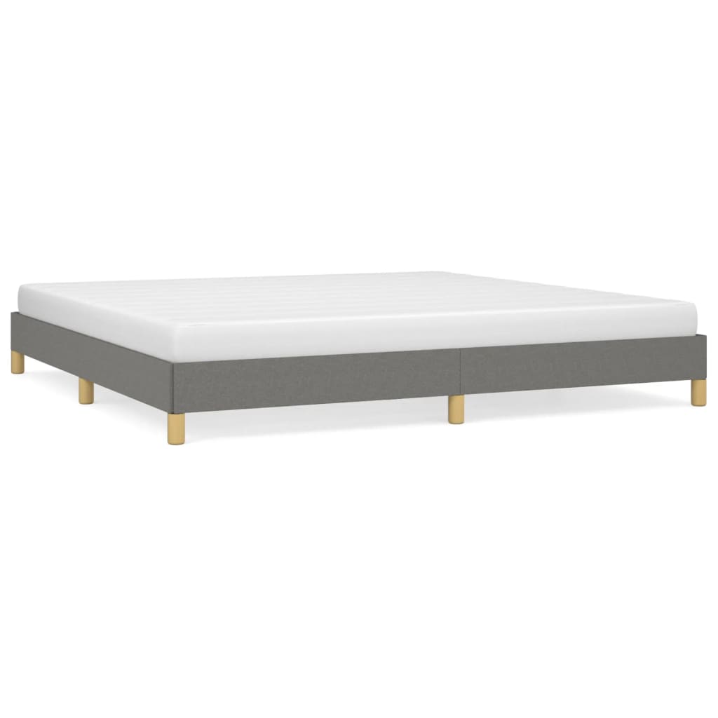 Cadre de lit tissu gris foncé 200x200 cm