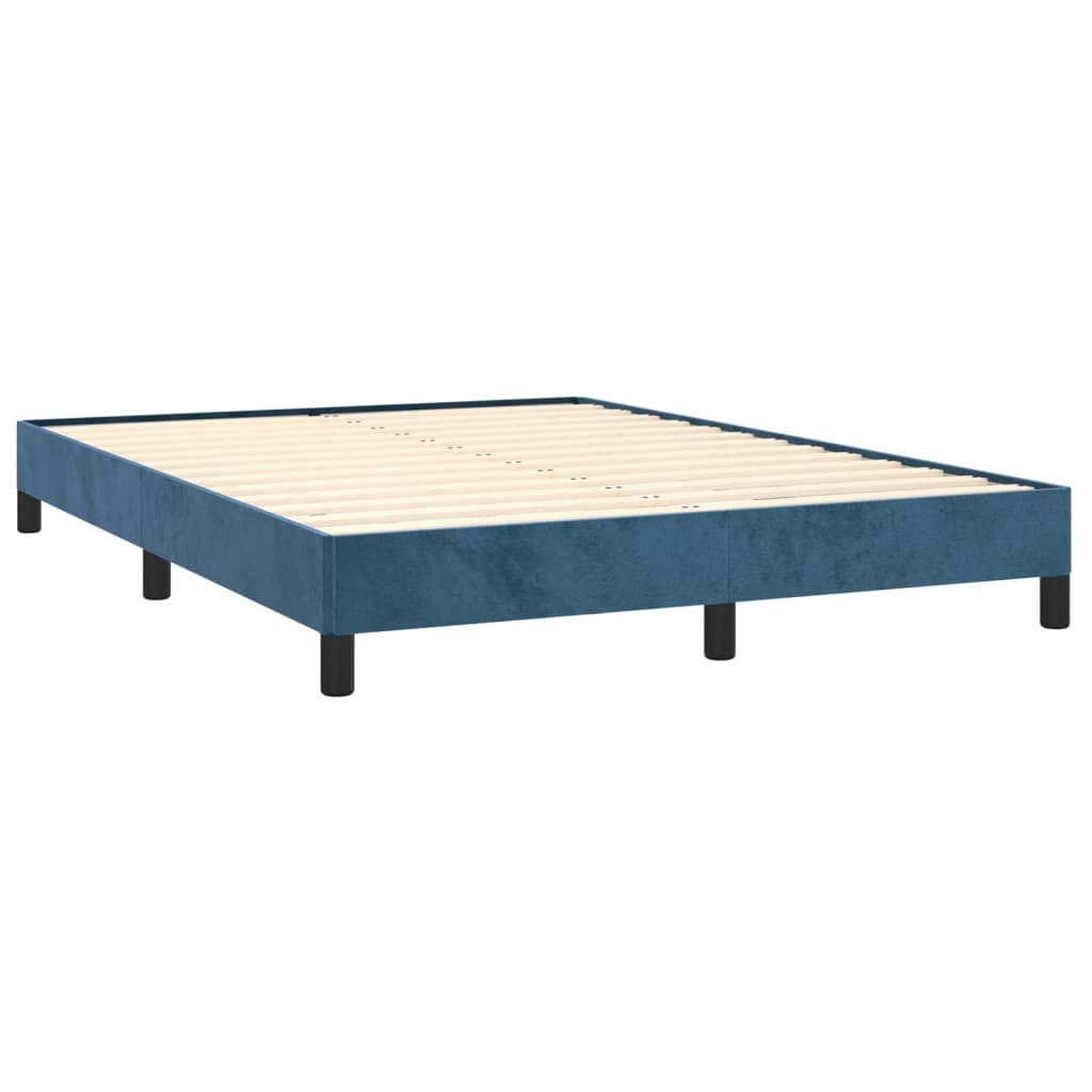 Bettgestell ohne Matratze Dunkelblau 140x200 cm Samt