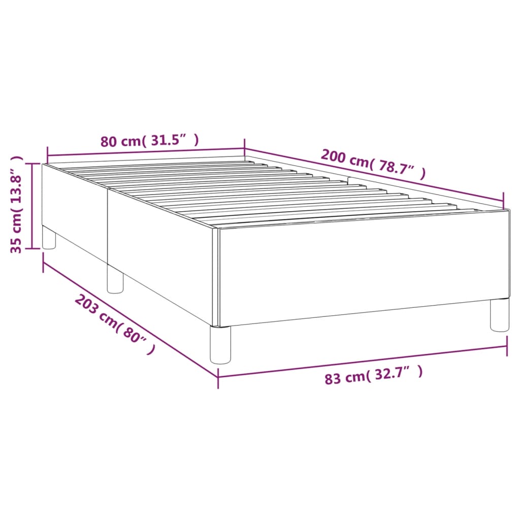 Cadre de lit tissu taupe 80x200 cm